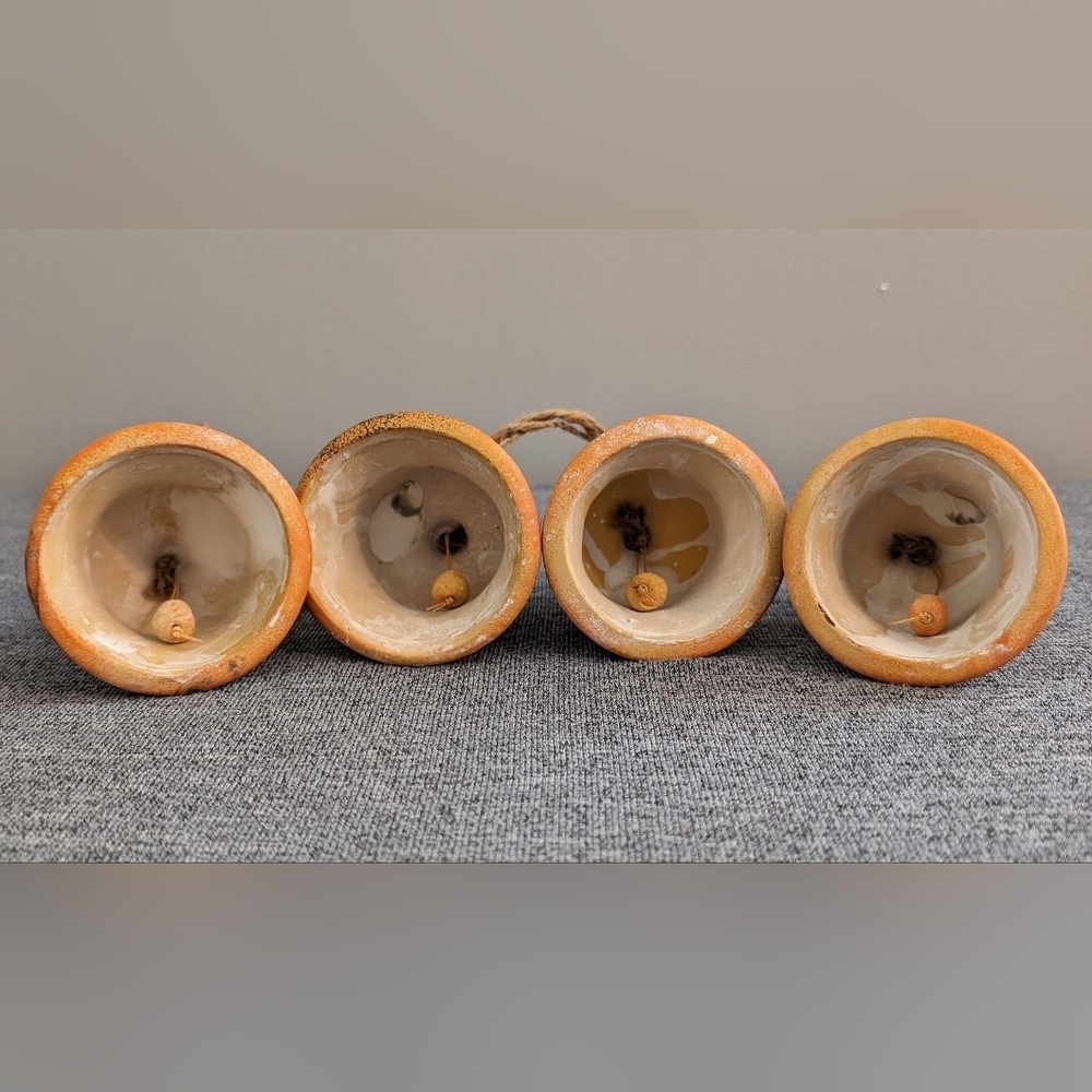 3/$30 | Hand Painted Terracotta Hanging Bells, Wind Chime - Picture 2 of 3